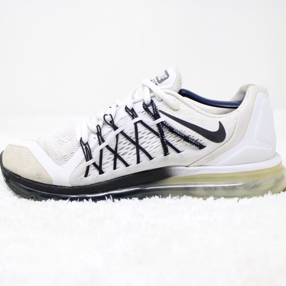 Nike Air Max 2015 Shoes Mens 9.5 White Black knit CD7625-100 Running Walking Gym - Picture 8 of 15